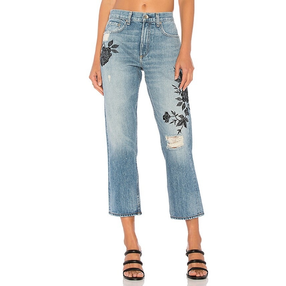 Rag & Bone Marilyn Crop in Ramona Embroidery